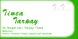 timea tarpay business card